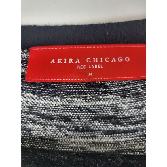 Akira Chicago Red Label Mini Dress M Womens V Neck Color Block Half Sleeve - Picture 7 of 11